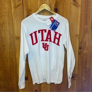 Champion White Long Sleeve Tee with Red Utah Print